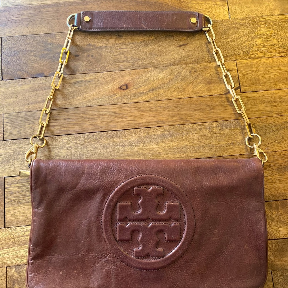 Tory Burch fold over clutch with chain strap